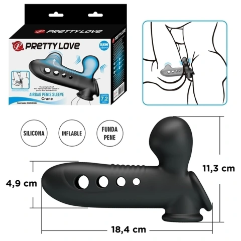 Funda para Pene con Airbag Estimulación de Glande y Control de Eyaculación