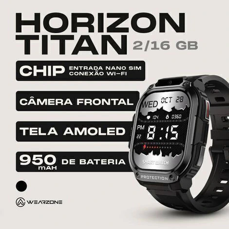 WEARZONE HORIZON TITAN | 4G BATERIA DE 950mAh | AMOLED | VIDRO PANDA GLASS | 2GB + 16GB