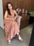 VESTIDO LONGO DE BABADOS COM DETALHES 100% VISCOSE - loja online
