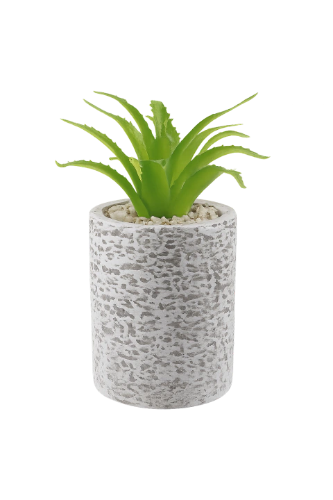 Planta Artificial Decorativa con Maceta Simil Cemento