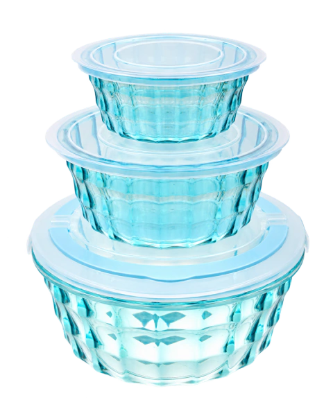 Set de Recipientes Redondos Apilables x3 - 23 × 11 cm