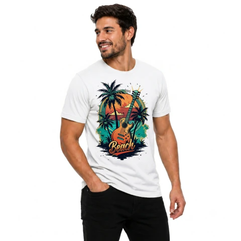 Camiseta Guitarra Praia