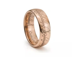 Par de Alianças de Noivado e Casamento Elfico Rose 7mm Tungstênio Original
