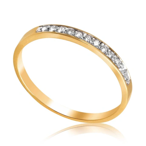 Anel Aparador meia aliança Stella Noivado E Casamento Ouro 18k