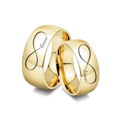 Par de Alianças de Noivado e Casamento Gaya 10mm Infinito Love Tungstênio Original