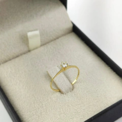 Anel Solitário Minimals Noivado E Casamento Ouro 18k