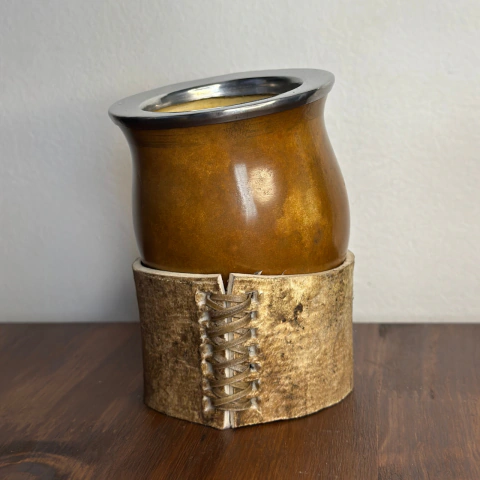 Mate Criollo con virola - Base de cuero crudo
