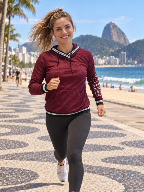 Camisa Manga Comprida Fila com Capuz