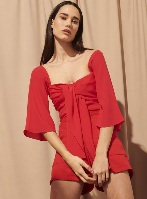 Blusa Nó Busto Visco - Vermelha