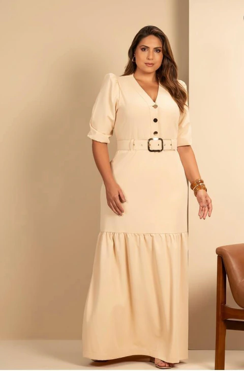 Vestido Ingrid Manteiga