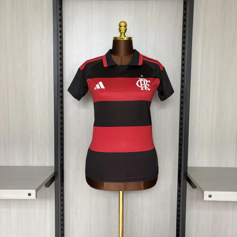 Camisa Flamengo I 26/27 Torcedor Feminina - Vermelho+Preto