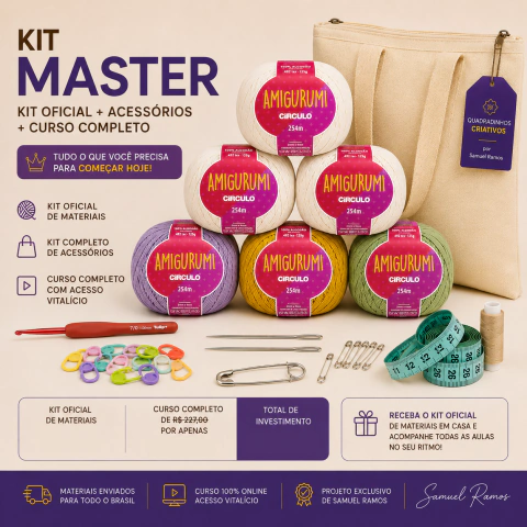 Quadradinhos Criativos MASTER | Kit Oficial + Acessórios + Curso Completo | Criative