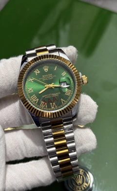 Rolex Datejust - Verde Combinado - Num Romanos - Estuche Verde