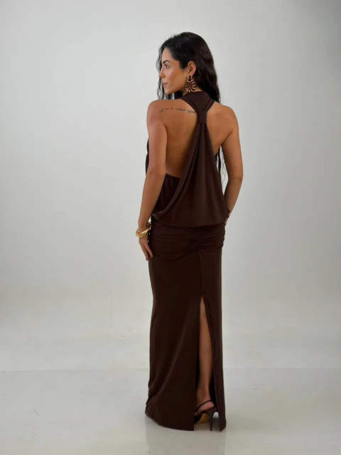 Vestido Longuete Franzido Costas Ana -