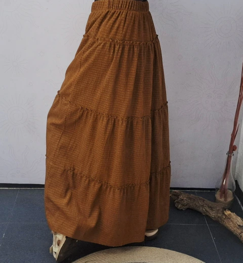 Falda bohemia terracota