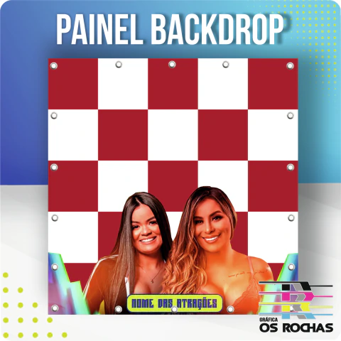 Backdrop em Lona com Ilhós para Eventos e Festas