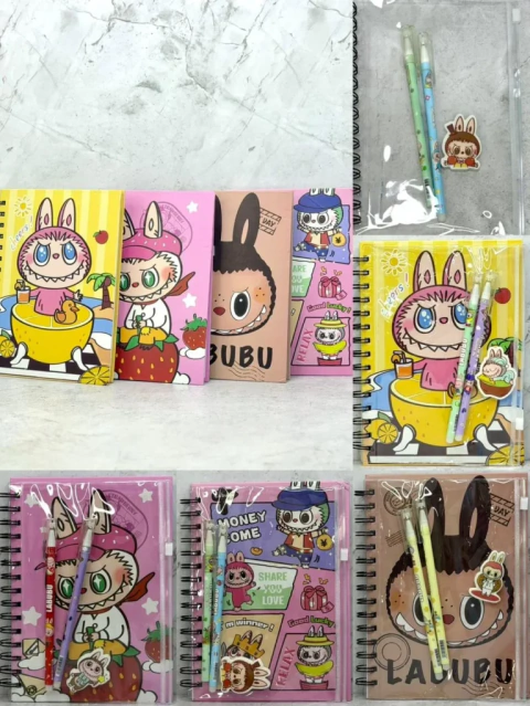 Set Libreta + Lapiceras Labubu – Colección Completa