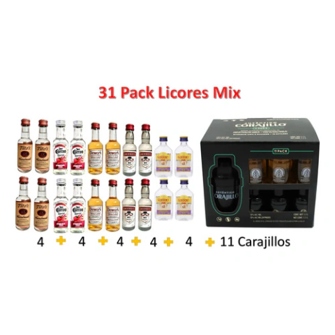 Pack 31- Smirnoff,dewars,gordons,titos,jose Cuervo,carajillo