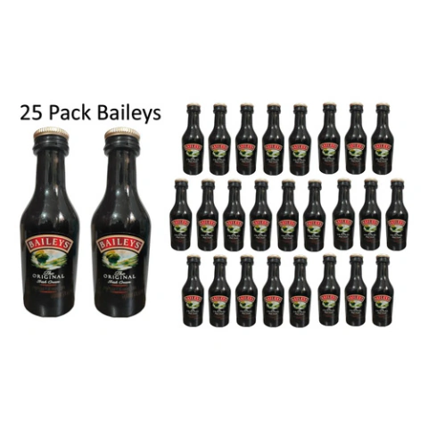 Pack 25 Mini 50ml - Baileys, Crema Irlandesa, Eventos, Bodas