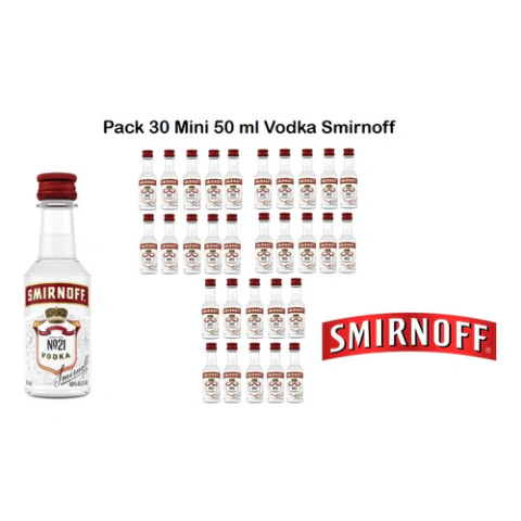 Pack 30 Minis 50ml- Vodka Smirnoff - Bodas, Eventos, Fiestas