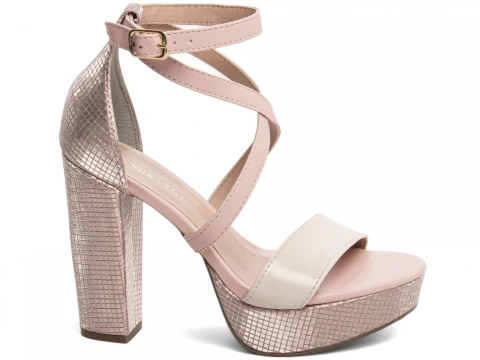 Sandália Feminina Meia Pata Salto Bloco 11 cm Ref. 1002