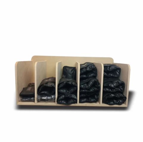 KIT 10 PARES TORNOZELEIRAS 1KG AO 10KG COM SUPORTE EM MDF