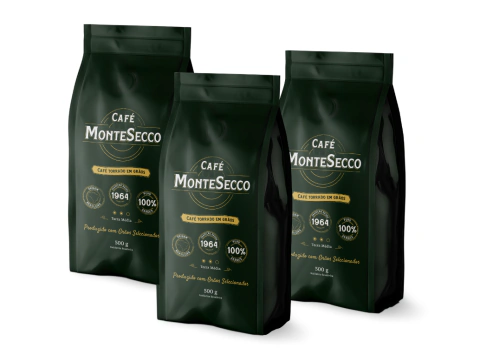 Kit com 3 Cafés MonteSecco, Torrado em Grãos 1,5kg - 100% Arábica