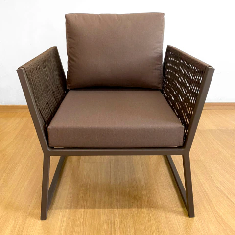 POLTRONA BRASIL EM ALUMINIO E CORDA NÁUTICA