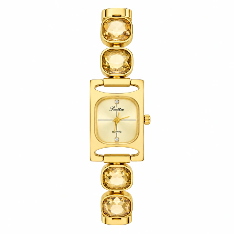 Relógio LOUISE - Design Dourado e Morganita