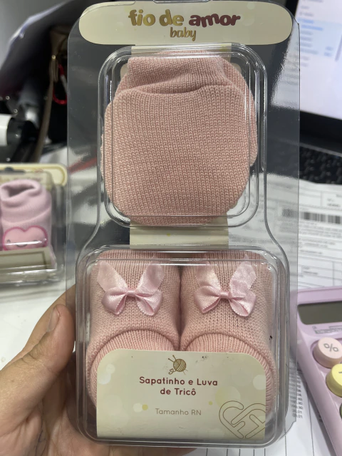 Sapatinho e Luva de Tricô para Bebê