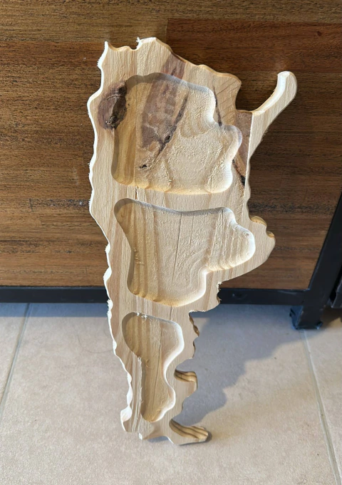 TABLA MADERA MAPA ARGENTINA PINO
