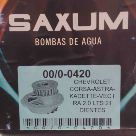 Bomba agua SAXUM Chevrolet Corsa - Astra - Vectra 2.0L. 21 Dientes