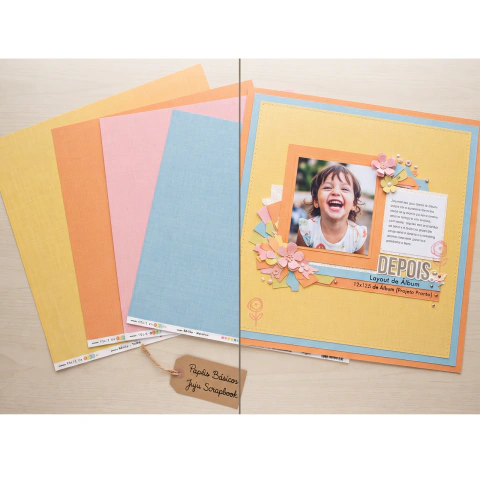Papel para SCRAPBOOK Kit com 3 unidades Juju Scrapbook