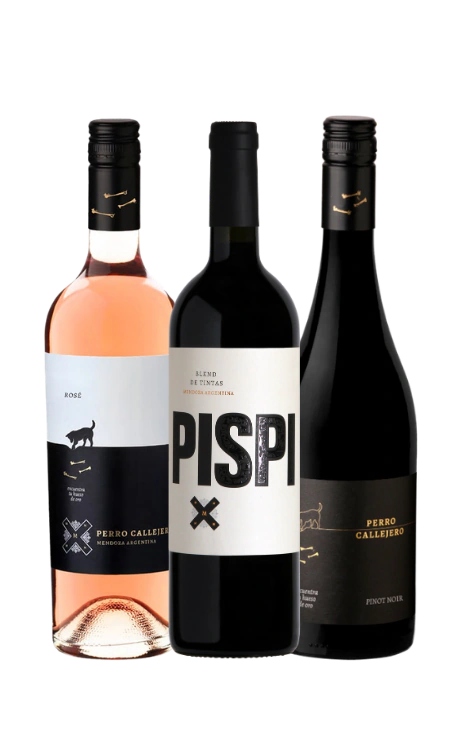 Box Perro Callejero & Pispi – Rosé, Pinot Noir y Blend de Tintas
