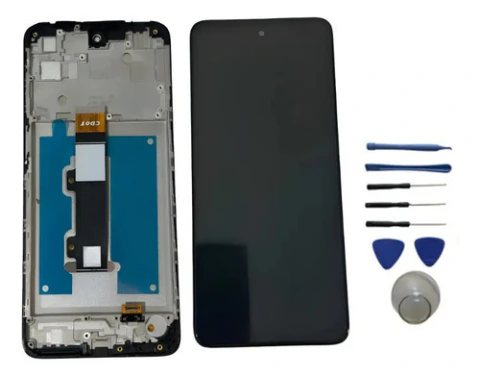 Tela Frontal Compatível Com Moto E32 Xt2227 Com Aro + Chave Preto