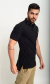 Polo RL Masculina Custom Fit Coloured Preta - Gareth