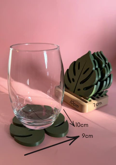 Porta-copos de folha de Monstera com suporte - comprar online