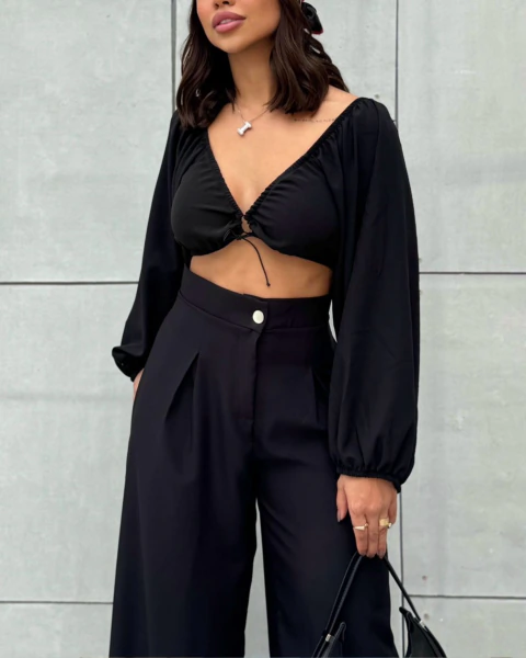 calça pantalona Zaya feminina cintura alta
