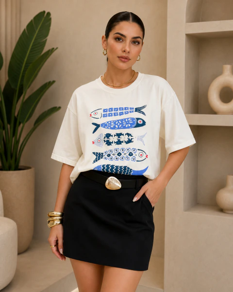 T-shirt Mar Algodão