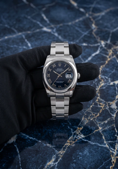 Rolex DateJust 36mm dial romano negro