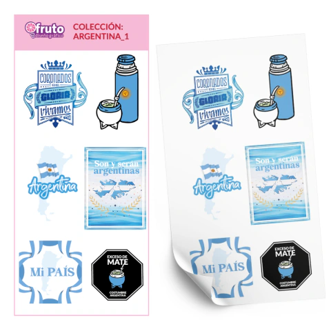 Plancha de Stickers DTF uv - Argentina 1