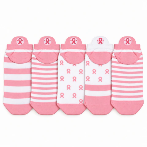 Meias Outubro Rosa - 5 pares- Edição Limitada