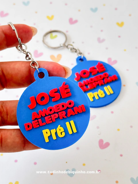 Tag de Identificação Personalizada em Plástico com Chaveiro