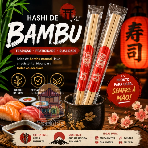 Hashi Redondo Sushi Pauzinho Cozinha Oriental 100, 200 Pares