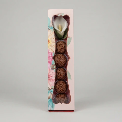 Caixa para Flor e 5 doces - Verde floral (20 unidades)