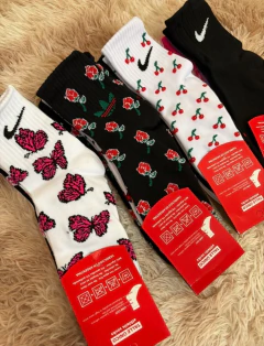 12 pares Medias Tenis premium multimarca estampadas y lisas