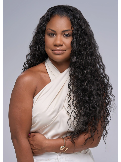 Wig Joyce - Ondulada - Comprida - Cor Castanho Escuro