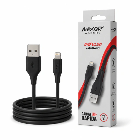 Cable Lightning Carga Rápida 7.1 A Reforzado 1 m