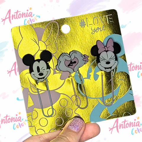 Fun Paper Clips x 3 Mickey & Minnie Mooving