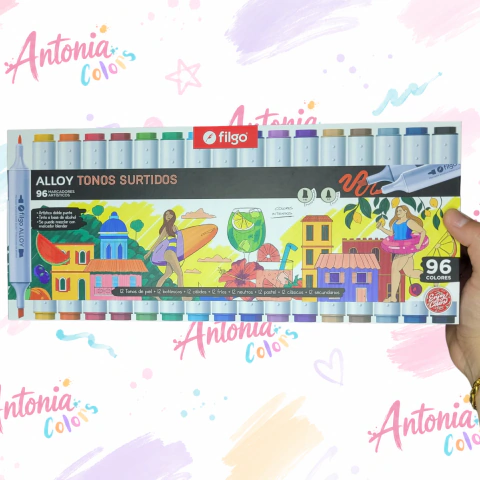 Marcadores al alcohol Filgo Alloy Surtidos x 96 - Doble punta